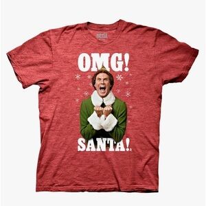 ELF T-shirt “OMG SANTA!” in red